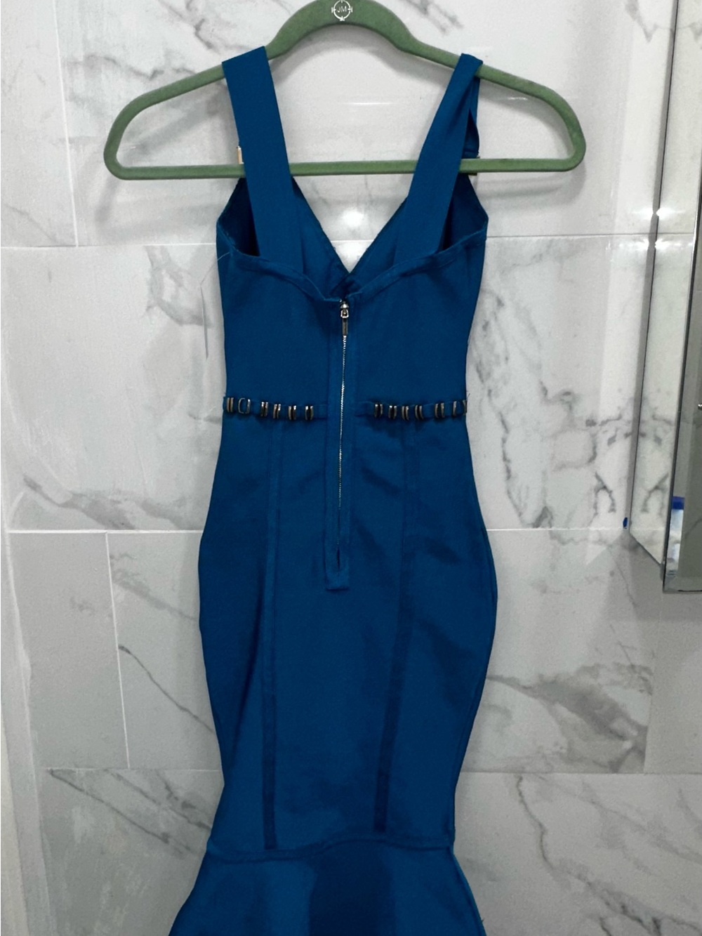 Blue Fitted Mermaid Dress